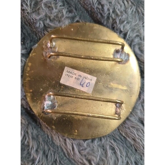 MOD 70s ART Belt Buckel Ying Yang Mother Of Pearl Black Cream Red Retro Hippie main image 6